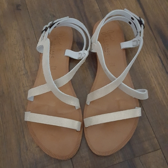 Joie a la Plage 'Socoa' Metallic Leather Strappy Sandals - Picture 5 of 6